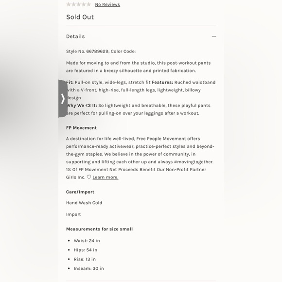 Rare NWOT Free People Movement Just Breathe Printed Wide-Leg Pants - Picture 16 of 16